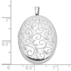 FJC Finejewelers 925 Sterling Silver Rhodium Plated Scroll Design 26x Oval Charm Locket 31 x 20 mm