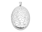 FJC Finejewelers 925 Sterling Silver Rhodium Plated Scroll Design 26x Oval Charm Locket 31 x 20 mm