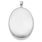 FJC Finejewelers 925 Sterling Silver Rhodium Plated Polished Medallion 26x Oval Locket 31 x 20 mm