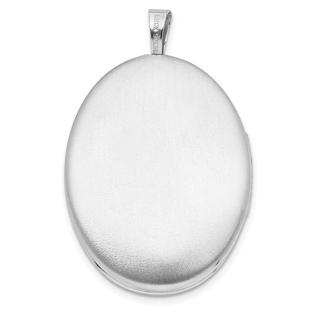 FJC Finejewelers 925 Sterling Silver Rhodium Plated Polished Medallion 26x Oval Locket 31 x 20 mm