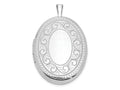 FJC Finejewelers 925 Sterling Silver Rhodium Plated Paisley Border 26x Oval Charm Locket 31 x 20 mm