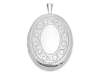 FJC Finejewelers 925 Sterling Silver Rhodium Plated Paisley Border 26x Oval Charm Locket 31 x 20 mm