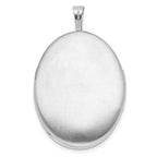 FJC Finejewelers 925 Sterling Silver Rhodium Plated Heart Border 26x Oval Charm Locket 31 x 20 mm