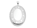 FJC Finejewelers 925 Sterling Silver Rhodium Plated Heart Border 26x Oval Charm Locket 31 x 20 mm
