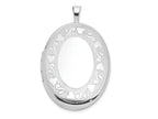 FJC Finejewelers 925 Sterling Silver Rhodium Plated Heart Border 26x Oval Charm Locket 31 x 20 mm