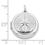 FJC Finejewelers 925 Sterling Silver Rhodium Plated CZ Compass Round Charm Locket 26 x 20 mm