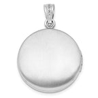 FJC Finejewelers 925 Sterling Silver Rhodium Plated Fleur de Lis Round Charm Locket 28 x 20 mm