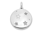 FJC Finejewelers 925 Sterling Silver Rhodium Plated CZ Stars Swing Charm Locket 27 x 20 mm