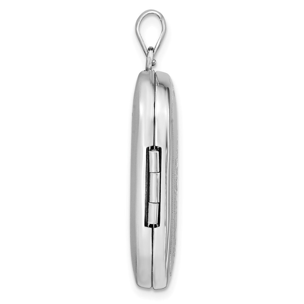 FJC Finejewelers 925 Sterling Silver d Satin St. Christopher Rectangle Charm Locket 38 x 19 mm