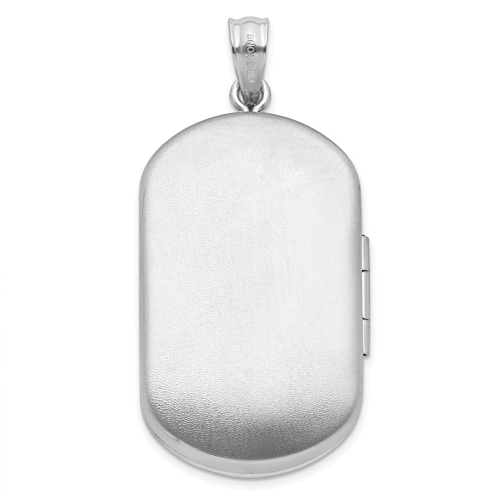 FJC Finejewelers 925 Sterling Silver d Satin St. Christopher Rectangle Charm Locket 38 x 19 mm