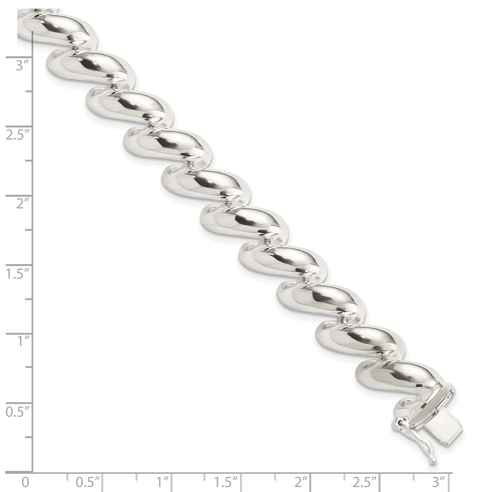 FJC Finejewelers 925 Sterling Silver Link San Marco Bracelet 8 Inches x 12 mm