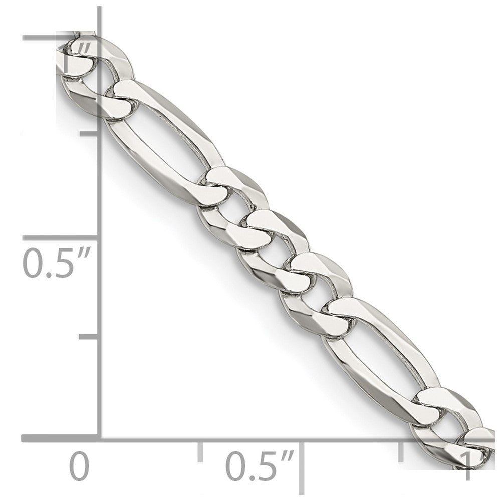 FJC Finejewelers 925 Sterling Silver Lightweight Flat Figaro Chain Bracelet 7 Inches x 4.5 mm