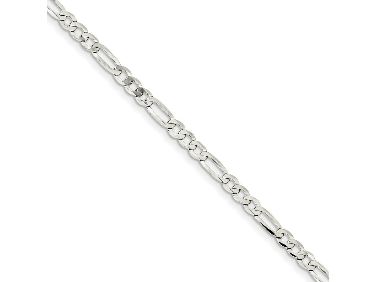 FJC Finejewelers 925 Sterling Silver Lightweight Flat Figaro Chain Bracelet 7 Inches x 4.5 mm