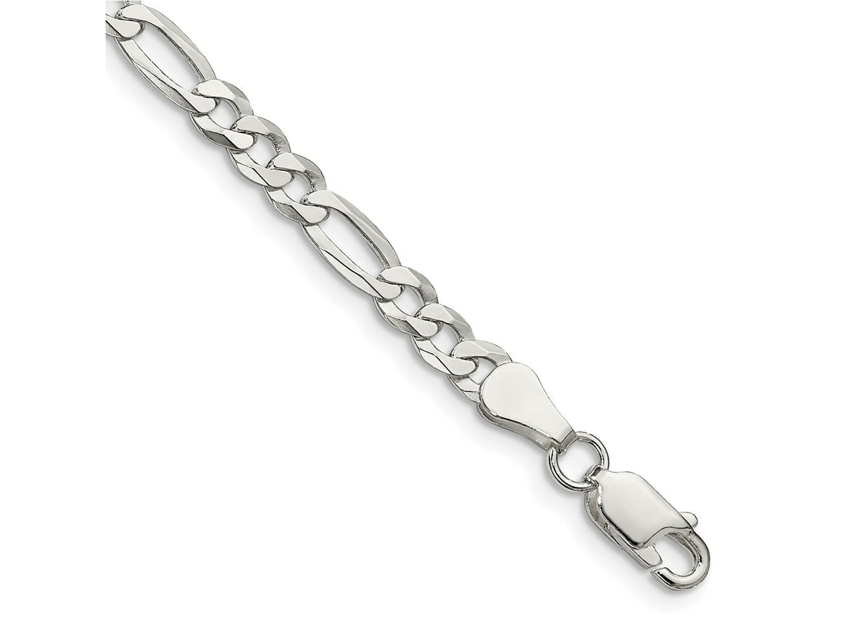 FJC Finejewelers 925 Sterling Silver Lightweight Flat Figaro Chain Bracelet 8 Inches x 4.5 mm