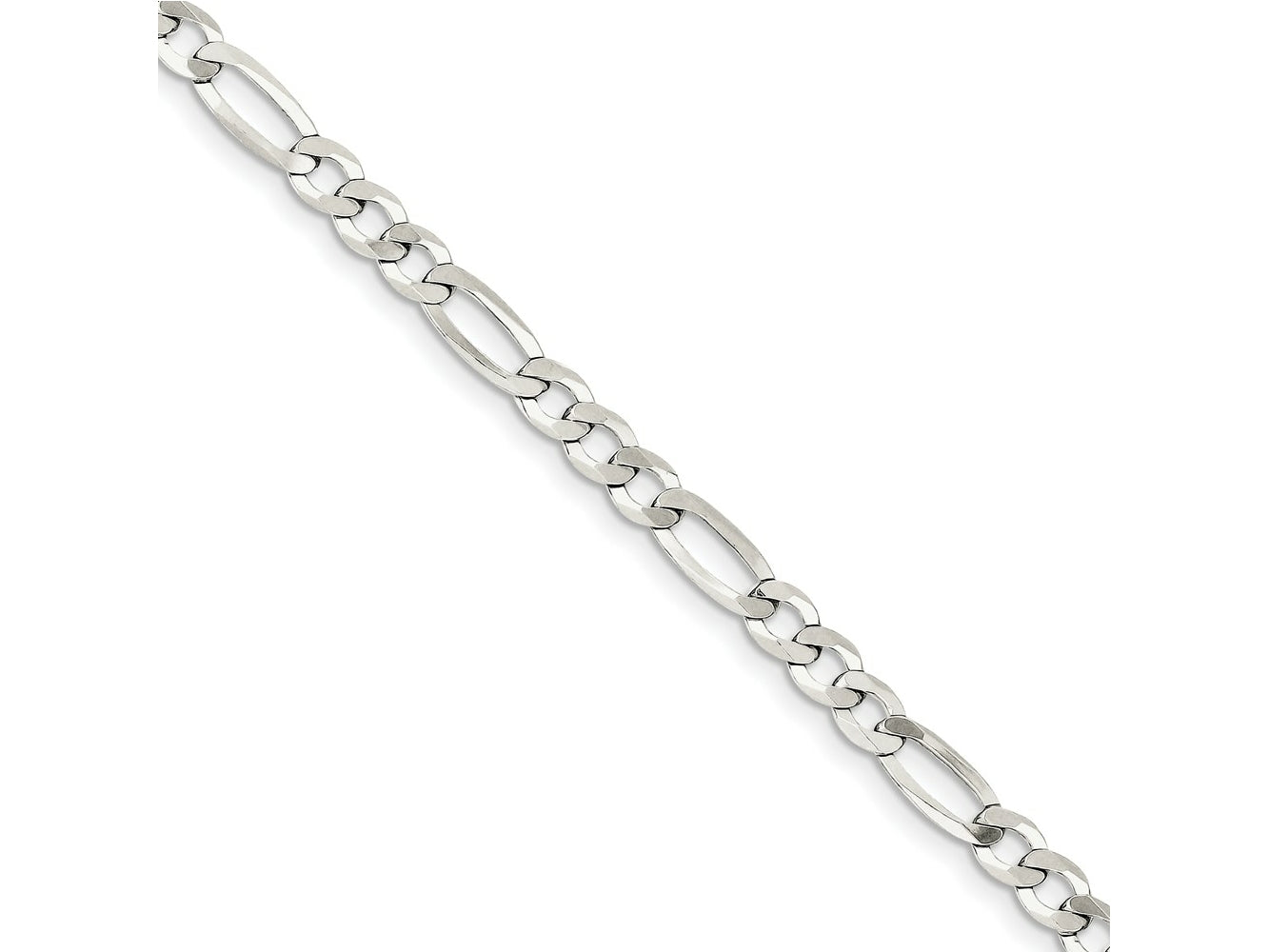 FJC Finejewelers 925 Sterling Silver Lightweight Flat Figaro Chain Bracelet 7 Inches x 5.5 mm