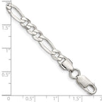 FJC Finejewelers 925 Sterling Silver Lightweight Flat Figaro Chain Bracelet 8 Inches x 5.5 mm