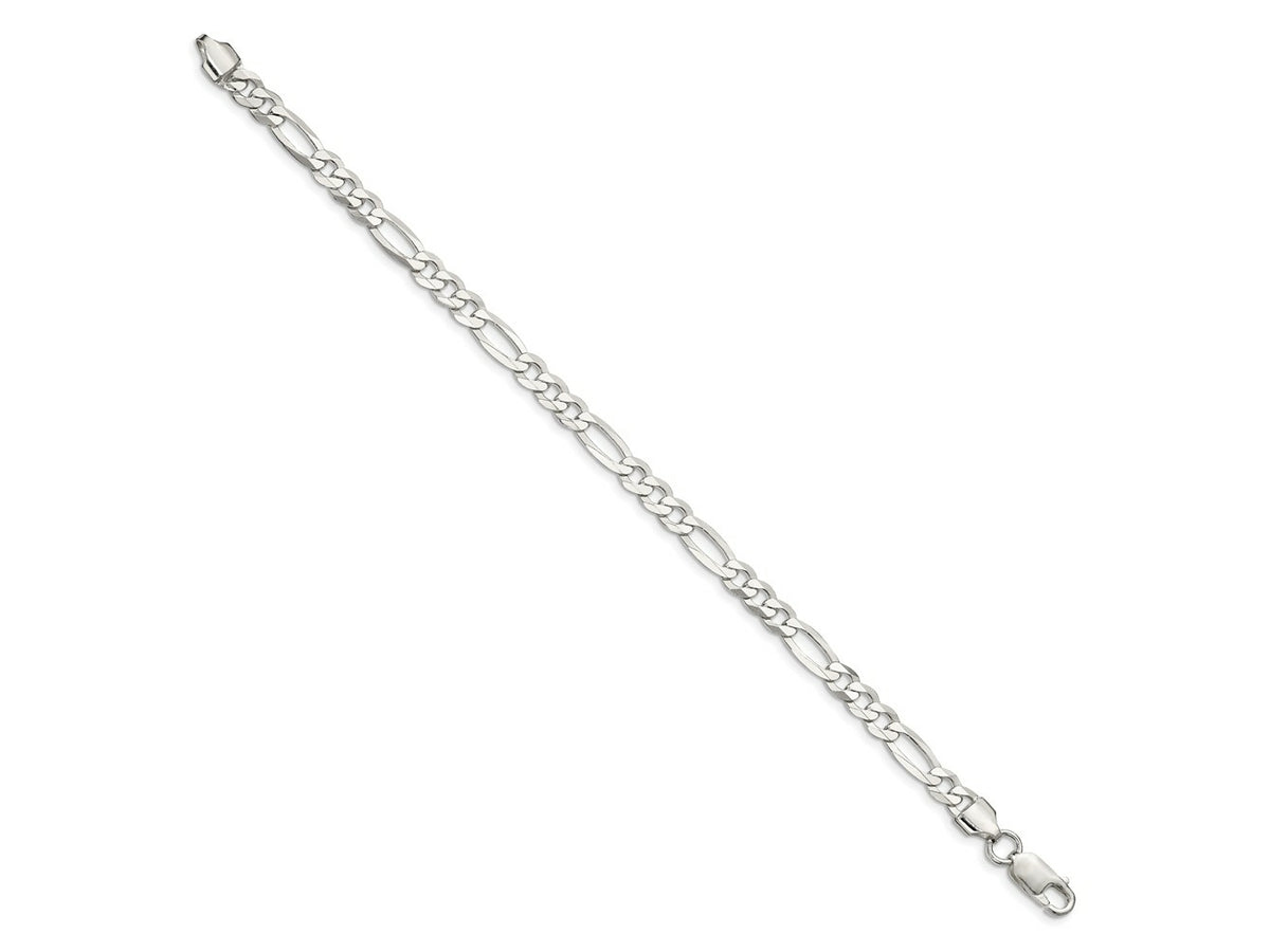 FJC Finejewelers 925 Sterling Silver Lightweight Flat Figaro Chain Bracelet 8 Inches x 5.5 mm