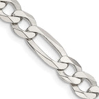 FJC Finejewelers 925 Sterling Silver 7.0mm Lightweight Flat Figaro Chain 26 Inches x 7.5 mm