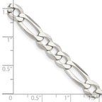 FJC Finejewelers 925 Sterling Silver 7.0mm Lightweight Flat Figaro Chain 28 Inches x 7.5 mm