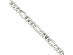 FJC Finejewelers 925 Sterling Silver 7.0mm Lightweight Flat Figaro Chain Bracelet 7 Inches x 7.5 mm