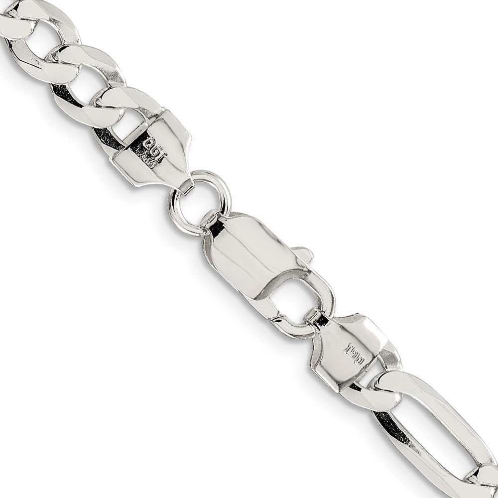 FJC Finejewelers 925 Sterling Silver 7.0mm Lightweight Flat Figaro Chain Bracelet 8 Inches x 7.5 mm