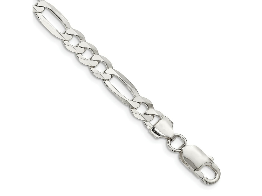 FJC Finejewelers 925 Sterling Silver 7.0mm Lightweight Flat Figaro Chain Bracelet 8 Inches x 7.5 mm