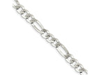 FJC Finejewelers 925 Sterling Silver Lightweight Flat Figaro Chain Bracelet 7 Inches x 8.5 mm
