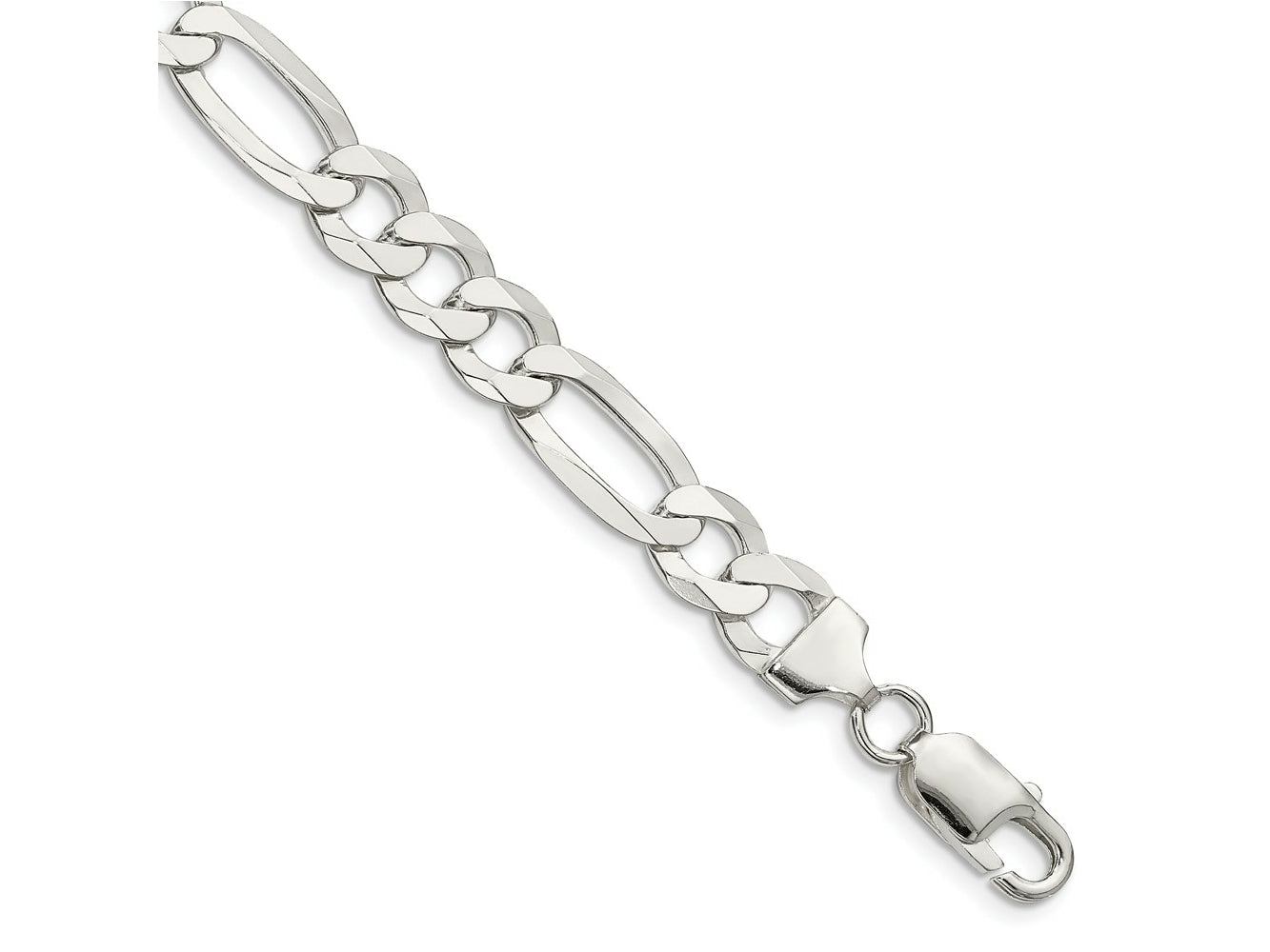 FJC Finejewelers 925 Sterling Silver Lightweight Flat Figaro Chain Bracelet 8 Inches x 8.5 mm