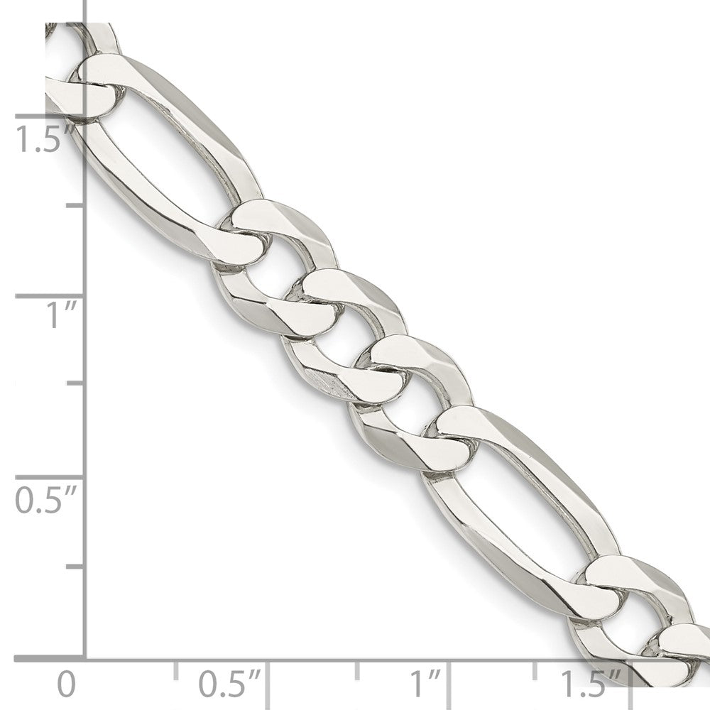 FJC Finejewelers 925 Sterling Silver Lightweight Flat Figaro Chain Bracelet 9 Inches x 8.5 mm