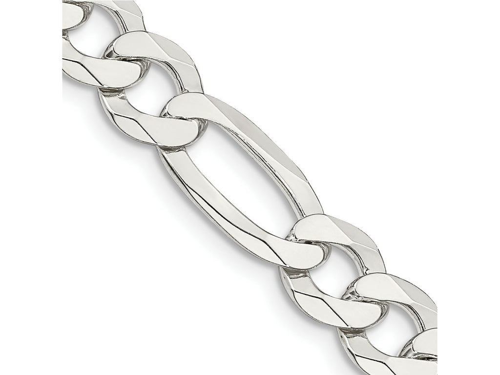 FJC Finejewelers 925 Sterling Silver Lightweight Flat Figaro Chain Bracelet 9 Inches x 8.5 mm
