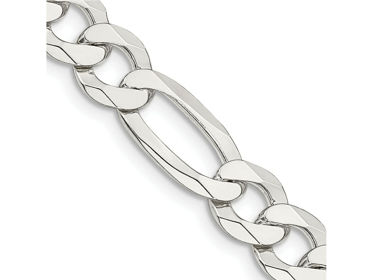 FJC Finejewelers 925 Sterling Silver Lightweight Flat Figaro Chain Bracelet 9 Inches x 8.5 mm