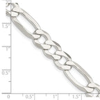 FJC Finejewelers 925 Sterling Silver 9.7mm Lightweight Flat Figaro Chain 22 Inches x 9.5 mm