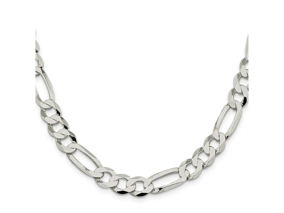 FJC Finejewelers 925 Sterling Silver 9.7mm Lightweight Flat Figaro Chain 24 Inches x 9.5 mm