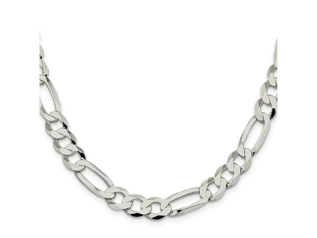 FJC Finejewelers 925 Sterling Silver 9.7mm Lightweight Flat Figaro Chain 28 Inches x 9.5 mm