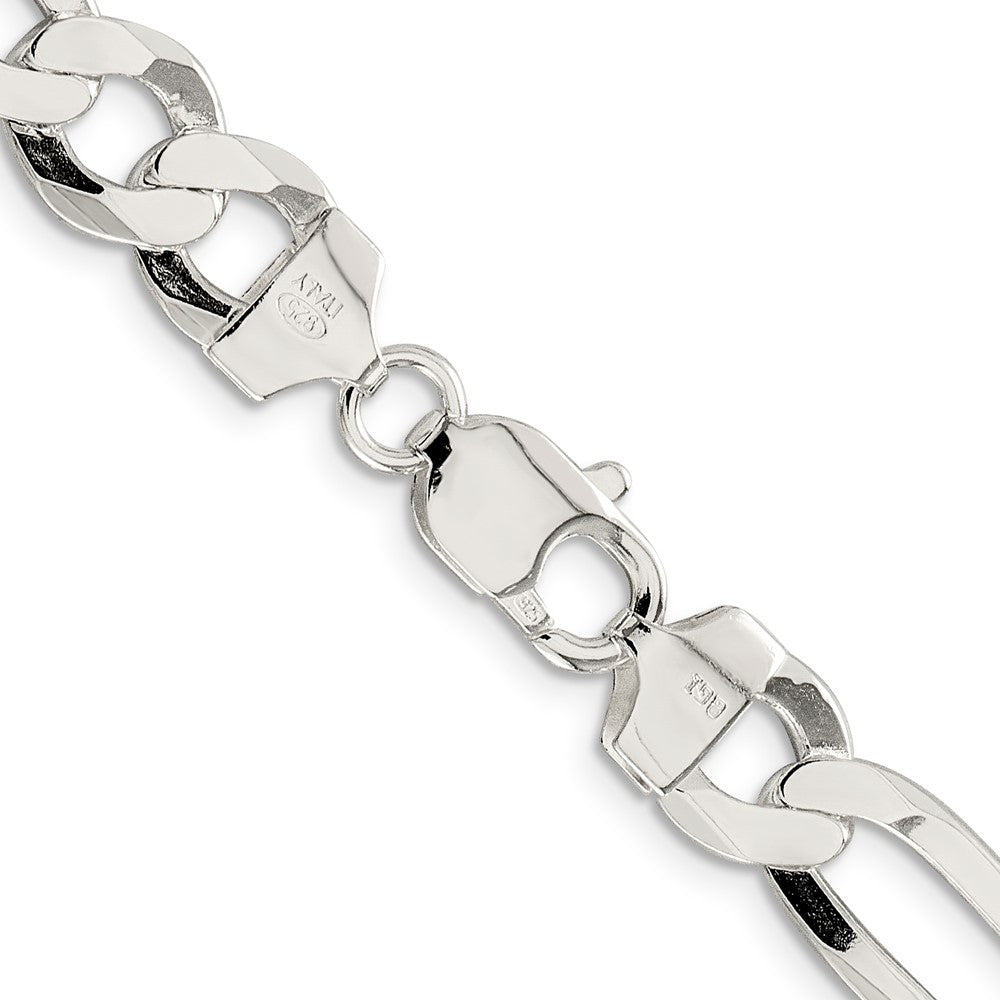 FJC Finejewelers 925 Sterling Silver 9.7mm Lightweight Flat Figaro Chain Bracelet 8 Inches x 9.5 mm
