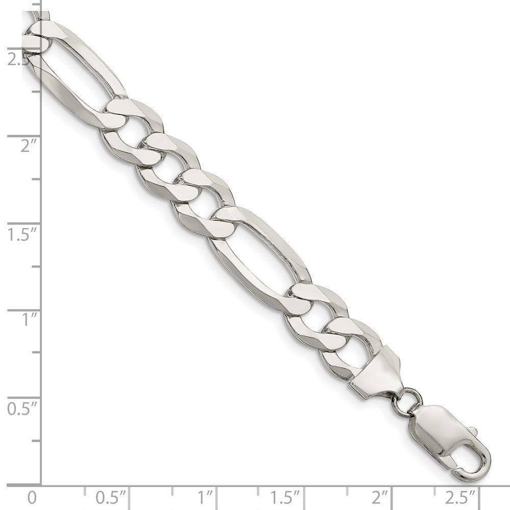 FJC Finejewelers 925 Sterling Silver 9.7mm Lightweight Flat Figaro Chain Bracelet 8 Inches x 9.5 mm