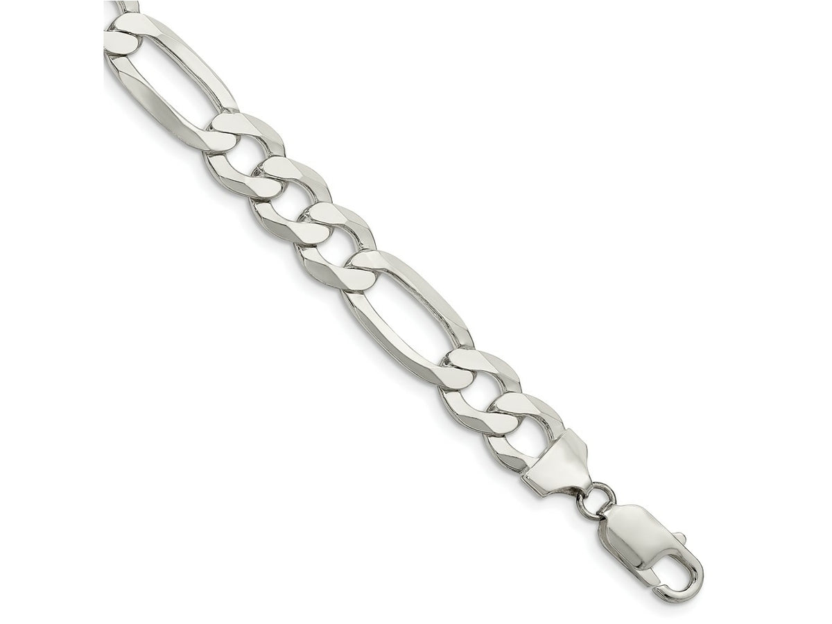 FJC Finejewelers 925 Sterling Silver 9.7mm Lightweight Flat Figaro Chain Bracelet 8 Inches x 9.5 mm
