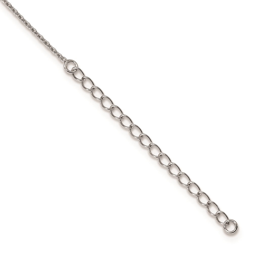 FJC Finejewelers 925 Sterling Silver Cable Brilliant Embers  CZ Heart with 2in ext Necklace 18 Inches x 8 mm