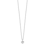 FJC Finejewelers 925 Sterling Silver Cable Brilliant Embers  CZ Heart with 2in ext Necklace 18 Inches x 8 mm