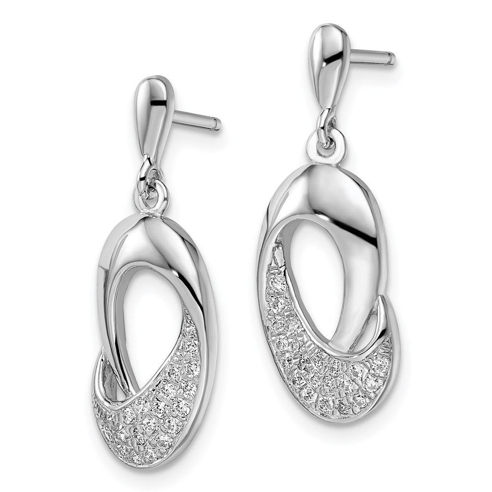 FJC Finejewelers 925 Sterling Silver Brilliant Embers Rhodium Plated CZ Dangle Post Earrings 23 x 10 mm