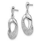 FJC Finejewelers 925 Sterling Silver Brilliant Embers Rhodium Plated CZ Dangle Post Earrings 23 x 10 mm