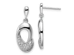 FJC Finejewelers 925 Sterling Silver Brilliant Embers Rhodium Plated CZ Dangle Post Earrings 23 x 10 mm
