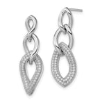 FJC Finejewelers 925 Sterling Silver Brilliant Embers Rhodium Plated CZ Dangle Post Earrings 29 x 10 mm