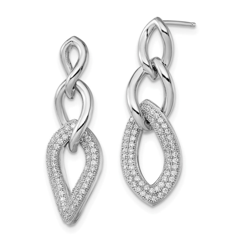 FJC Finejewelers 925 Sterling Silver Brilliant Embers Rhodium Plated CZ Dangle Post Earrings 29 x 10 mm