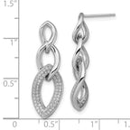 FJC Finejewelers 925 Sterling Silver Brilliant Embers Rhodium Plated CZ Dangle Post Earrings 29 x 10 mm