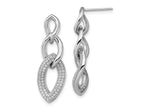 FJC Finejewelers 925 Sterling Silver Brilliant Embers Rhodium Plated CZ Dangle Post Earrings 29 x 10 mm