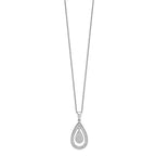 FJC Finejewelers 925 Sterling Silver Cable Brilliant Embers  CZ Teardrop Necklace 20 Inches x 15 mm
