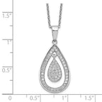 FJC Finejewelers 925 Sterling Silver Cable Brilliant Embers  CZ Teardrop Necklace 20 Inches x 15 mm