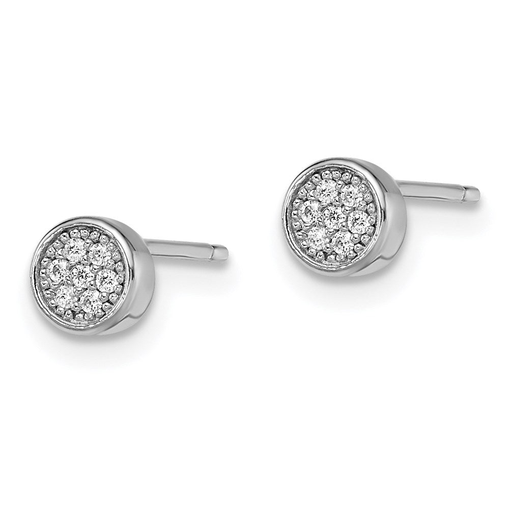 FJC Finejewelers 925 Sterling Silver Button Brilliant Embers  CZ Polished Post Earrings 5 x 5 mm