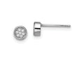 FJC Finejewelers 925 Sterling Silver Button Brilliant Embers  CZ Polished Post Earrings 5 x 5 mm